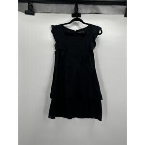 Nümph Dress Womens US 2 Black Sleeveless Ruffle Tiered Mini Cotton Casual Layers